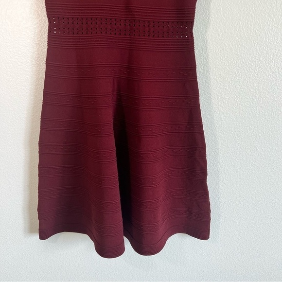 Sandro Red Short Sleeve Fit & Flare Dress 4 - Picture 2 of 7